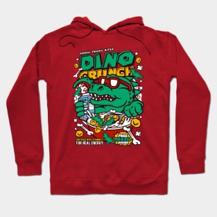 Retro Cereal Box Dino Crunch Dinosaur // Junk Food Nostalgia // Cereal Lover Hoodie